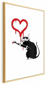 Plakat Love Rat 40x60 cm z ramą złotą z marginesem ARTGEIST B
