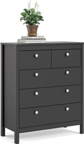 Czarna komoda pokojowa z szufladami Madrid 3+2