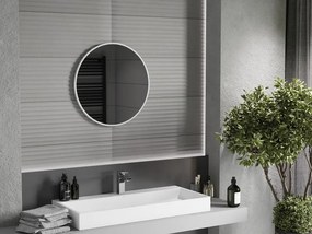 Mexen Loft lustro łazienkowe okragłe 60 cm, rama biała - 9850-060-060-000-20