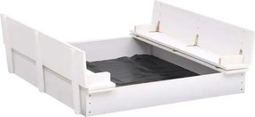 Biała piaskownica z ławeczkami C3-C55