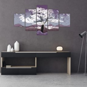 Obraz - Drzewo w chmurach (125x70 cm)