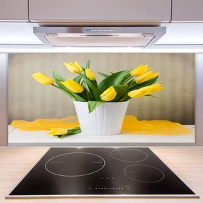 Szkło do Kuchni na Ścianę Wiosenna Kompozycja Tulipanów