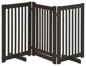 PawHut Barierka ochronna dla psów, Regulowana i Składana, z MDF, Ciemnobrązowa, 155 x 1,5 x 76 cm