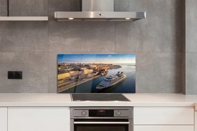 Szkło do Kuchni na Ścianę Statek przy Mieście pod Niebem