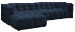Niebieski aksamitny narożnik Windsor &amp; Co Sofas Vesta, lewostronny