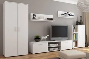 Biała meblościanka z szafą S4-G65