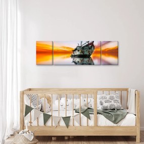 Obraz - Wschód słońca nad wrakiem łodzi (170x50 cm)