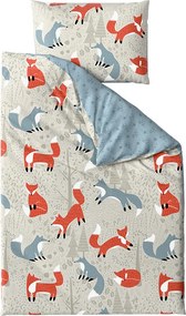 PrzytulneMieszkanie.pl PrzytulneMieszkanie.pl Krepowa pościel do łóżeczka Renforcé FOXIVA szara Rozmiar pościeli: 45 x 65 cm | 90 x 140 cm