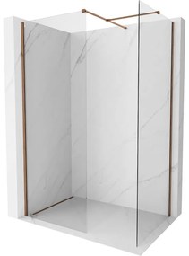 Mexen Kioto-X ścianka prysznicowa Walk-in 130 x 80 cm, transparent 10 mm, różowe złoto - 800-130-202-60-00-080-X