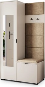 Masseno Garderoba VIRA 95/181/51 cm Nowoczesna Szafa do Przedpokoju Kaszmir, MONOLITH 09 (Beżowy)