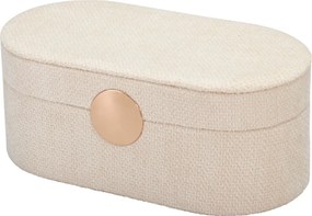 Szkatułka na biżuterię GLINT z lusterkiem w białym kolorze, 25 cm