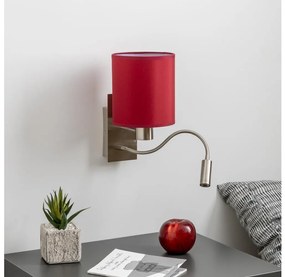 Brilagi-LED Kinkiet NUBILA 1xE27/25W/230V+LED/3W chrom/pompej.czerwień