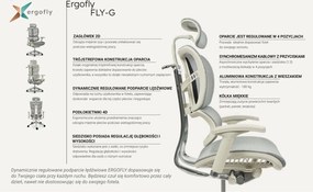 Fotel do pracy przy biurku ErgoFly Fly-G T-06, zgodny z normą BHP, kolor biały