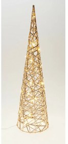 Świąteczny stożek świecący Champagne, 60 x 16 cm, 30 mikrodiod LED, na baterie, 60 cm