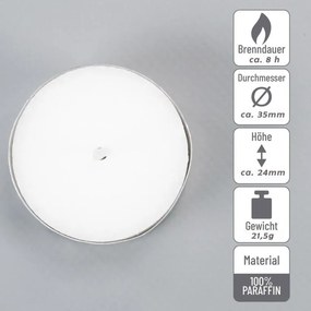 Białe świeczki tea light, bez zapachów, białe, 100 sztuk