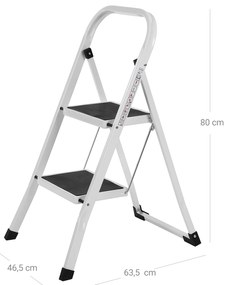 Składane schodki 2 stopnie STEPLADDER, białe