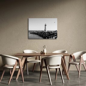 Obraz - Latarnia morska na wybrzeżu, Santa Cruz, Kalifornia (70x50 cm)
