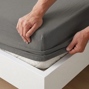 4Home prześcieradło jersey DELUXE antracyt, 90–100 x 200 cm, 90–100 x 200 cm