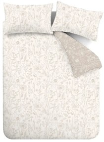 Beżowa flanelowa pościel dwuosobowa 230x220 cm Floral Toile – Bianca