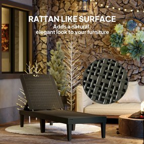 Zestaw 2 leżaków ogrodowych Outsunny, wodoodporny, z 4-stopniową regulacją oparcia, udźwig do 120 kg, czarny