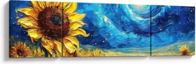 Obraz - Malowanie słoneczników (170x50 cm)