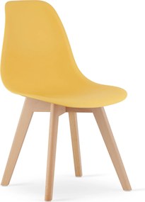 PROMOCJA Musztardowe krzesło KITO z bukowymi nogami II. jakość