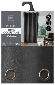 Antracytowa aksamitna zasłona 140x260 cm Olympe – douceur d'intérieur