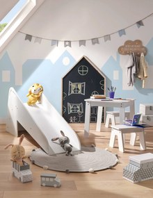 Dywan do pokoju dziecięcego z pomponami, Ø 90 cm