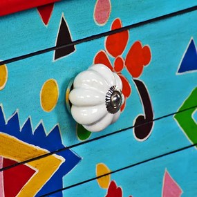 Niebieska drewniana konsola do salonu S9-K91