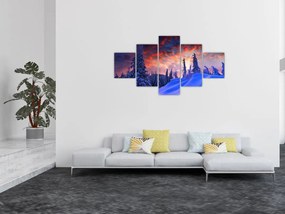 Obraz - Zimowy zmierzch (125x70 cm)