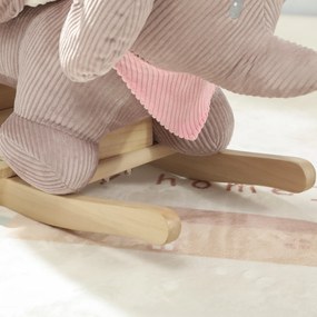 AIYAPLAY Zabawka bujana, słoń-bujak, interaktywne dźwięki zwierząt, drewniana rama, dla dzieci 1,5-3 lat, 65 x 35 x 50 cm, Brązowy