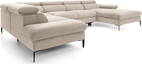 Kremowa kanapa narożna w kształcie litery u C6-S18