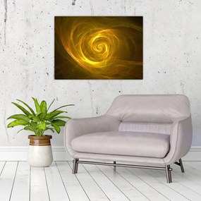 Obraz abstrakcyjnej żółtej spirali (70x50 cm)