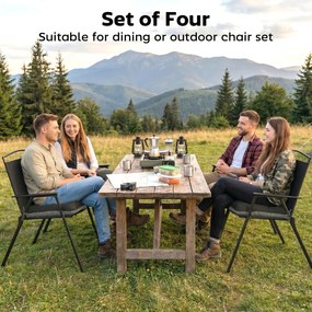 Outsunny Zestaw 4 poduszek na krzesła 39,5 x 39,5 x 10 cm z paskami, antypoślizgowe poduszki do użytku wewnętrznego i zewnętrznego | Aosom PL