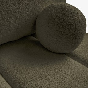 Sofa z Funkcją Spania SARIA Oliwkowa Boucle Nowoczesna