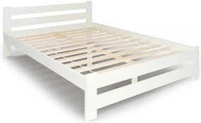 Białe łóżko drewniane w stylu skandynawskim 120x200 - Berti 3X