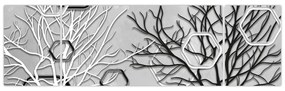 Abstrakcyjny obraz z drzewami (170x50 cm)