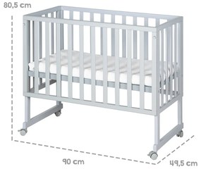 Szare łóżeczko 90x45 cm – Roba