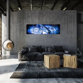 Niebieski abstrakcyjny obraz (170x50 cm)