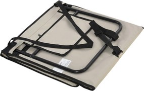 Outsunny Leżak plażowy, składany, regulowane oparcie, boczna kieszeń, miękko wyściełany, stalowy stelaż, Beżowy, 142x51x40cm