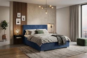 Łóżko KATI 120x200 cm Granatowy Z materacem