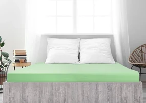 PrzytulneMieszkanie.pl Prześcieradło Jersey z mako bawełny LUXORA 180x200 cm jasnozielone