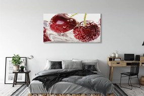 Fotoobraz na płótnie Czereśnie w Kroplach Wody