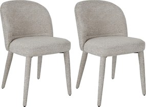Zestaw 2 krzeseł z teksturowanej tkaniny - Beżowy - MUKLEA