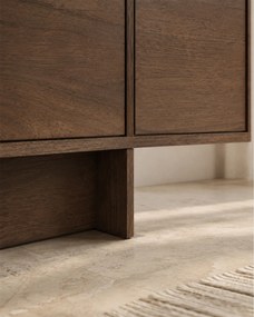 Szafka RTV czterodrzwiowa Zolia 180 cm na cokole - orzech elegant