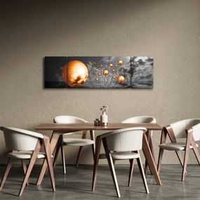 Obraz pomarańczowych abstrakcyjnych kul (170x50 cm)