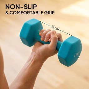 SPORTNOW Zestaw hantli 4 pary ze stojakiem, antypoślizgowe uchwyty, 1-4 kg, sześciokątny | Aosom PL