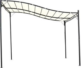 Outsunny Pergola Ogrodowa 3x3 297x297 cm Zadaszenie Tarasu Kremowa | Aosom PL