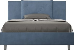 Łóżko bez stelaża tapicerowane 140x200 microfibra niebieski Appia