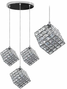 LAMPA WISZĄCA GLAMOUR KOSTKA APP722-3PR CHROM